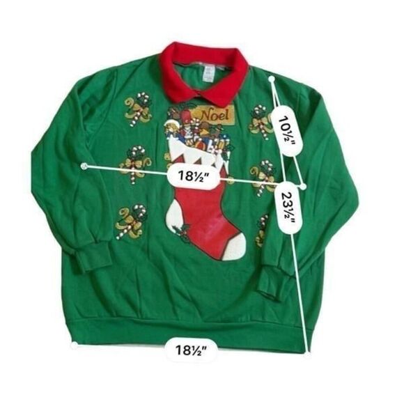 Vintage UGLY SWEATER NOEL BESTIE SIZE L made in USA - Picture 2 of 8